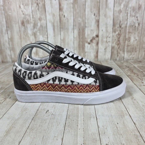 Vans Shoes - Vans Old Skool Womens Size 75 Suede Canvas Tribal Print Skate Shoes